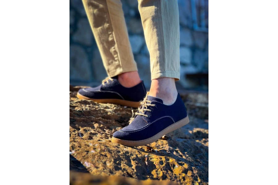 Shoecide Kb-x5 Lacivert  Süet Bağcıklı  Günlük Erkek Ayakkabı
