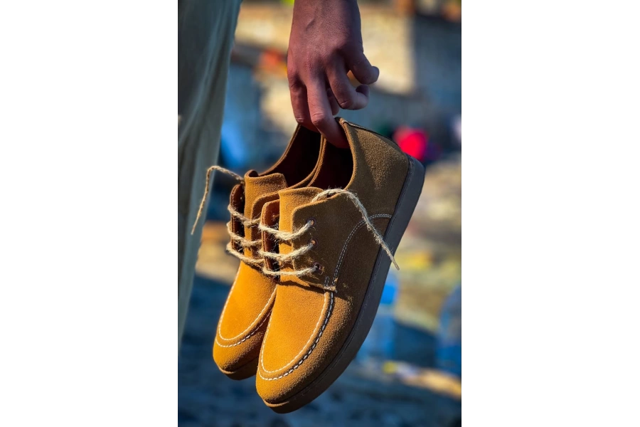 Shoecide Kb-x5 Taba  Süet Bağcıklı  Günlük Erkek Ayakkabı