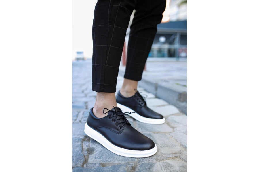 Shoecide Klasik Erkek Ayakkabı 001 Siyah (beyaz Taban)