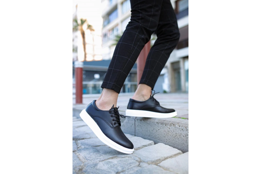 Shoecide Klasik Erkek Ayakkabı 001 Siyah (beyaz Taban)