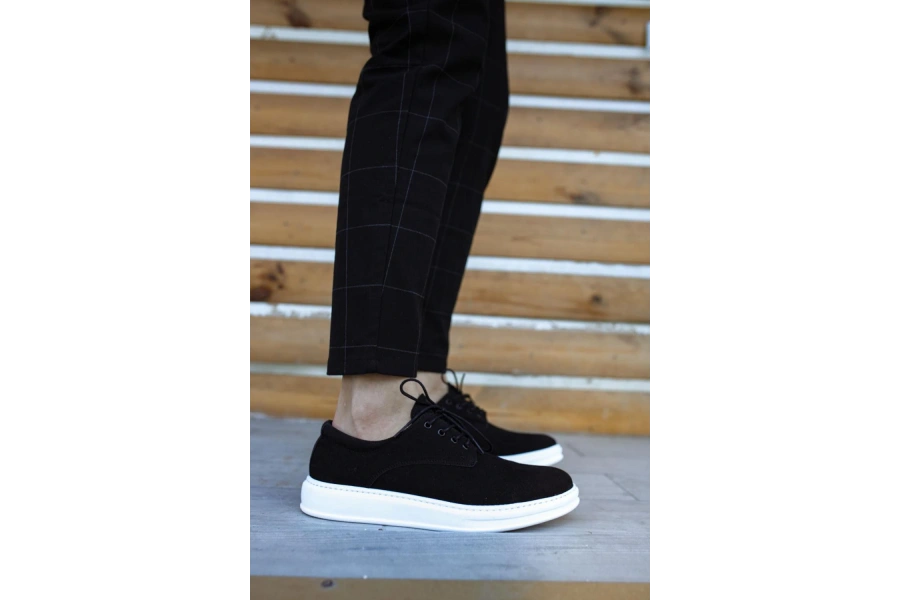 Shoecide Klasik Erkek Ayakkabı 001 Siyah Süet (beyaz Taban)