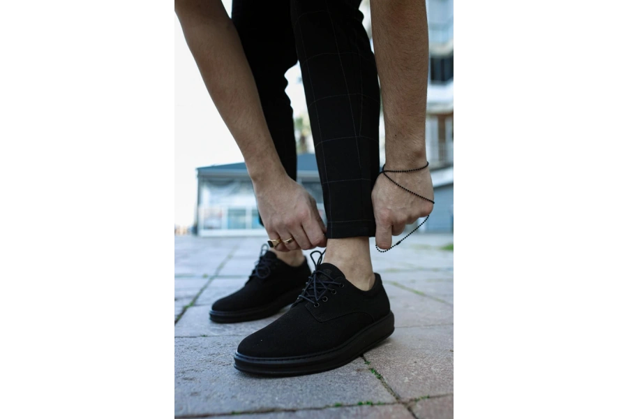 Shoecide Klasik Erkek Ayakkabı 001 Siyah Süet (siyah Taban)