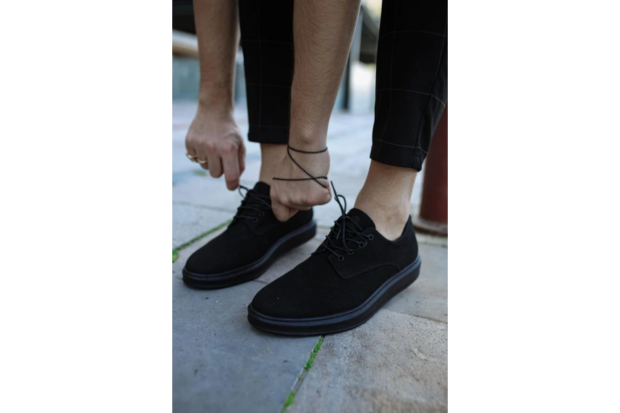 Shoecide Klasik Erkek Ayakkabı 001 Siyah Süet (siyah Taban)