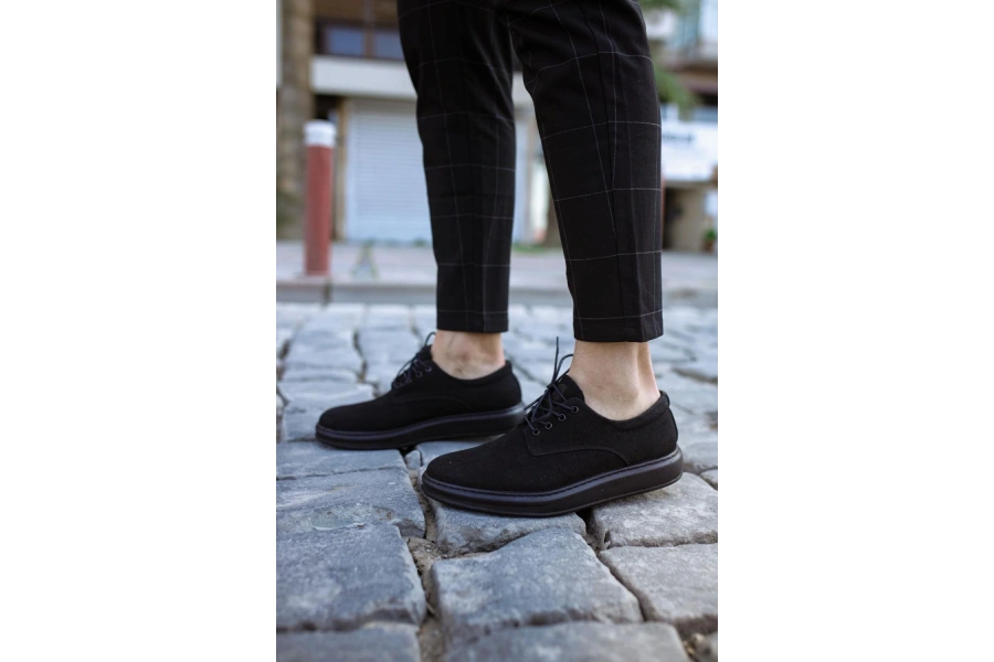 Shoecide Klasik Erkek Ayakkabı 001 Siyah Süet (siyah Taban)