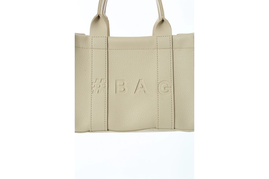 Shoecide Krem Deri Mini Tote Çanta