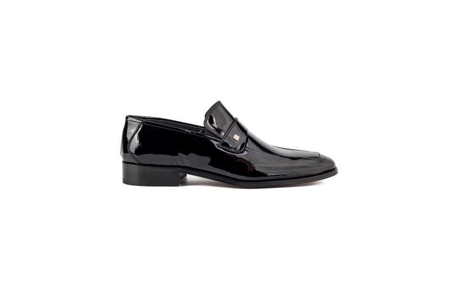 Shoecide Legato Siyah Rugan Hakiki Deri Klasik Erkek Ayakkabı