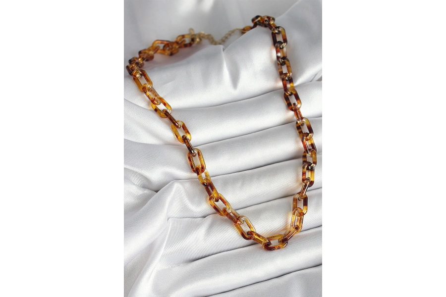 Shoecide Leopar Desenli Mika Zincir Kadın Kolye