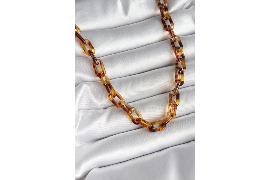 Shoecide Leopar Desenli Mika Zincir Kadın Kolye