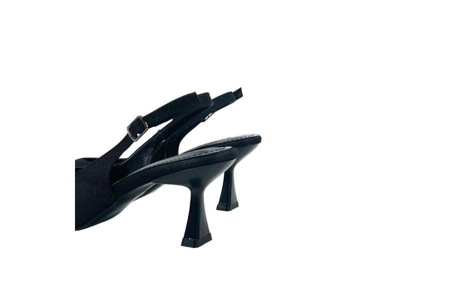 Shoecide Lux Kadın Pasg Siyahkot Sivri Burun Topuklu Sandalet 6 Cm 4114