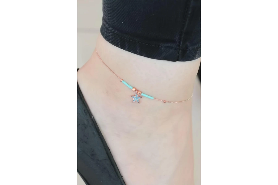 Shoecide Mavi Miyuki Taşlı Yıldızlı Hal Hal