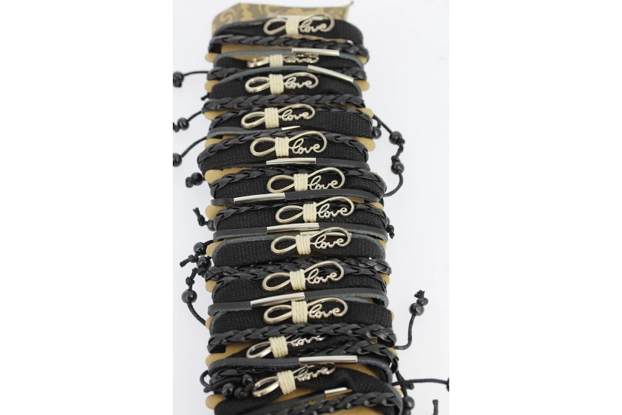 Shoecide Metal Aksesuarlı Siyah Renk Deri Bileklik