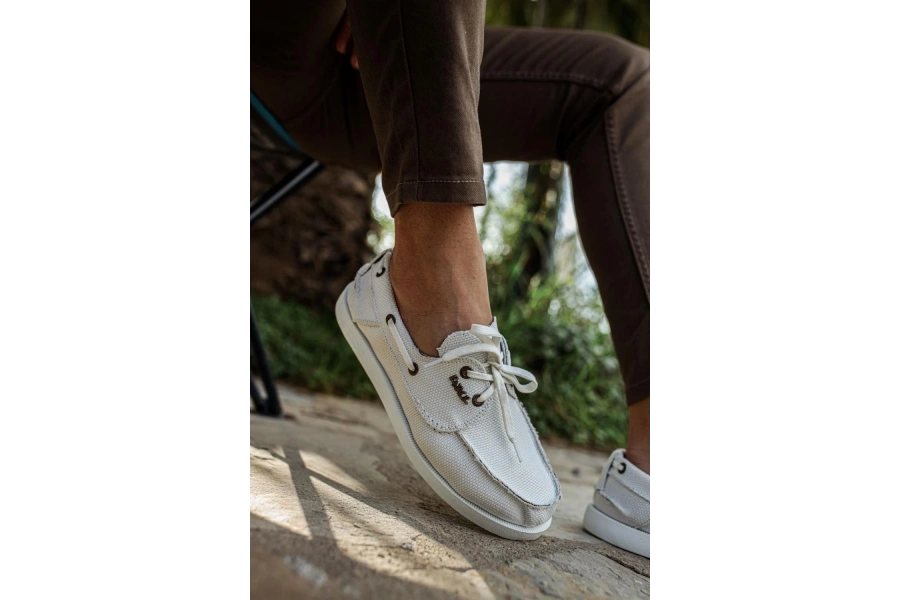 Shoecide Mevsimlik Keten Ayakkabı 008 Beyaz