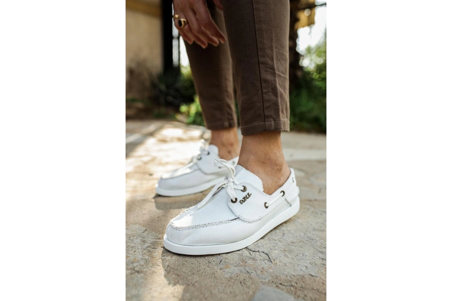 Shoecide Mevsimlik Keten Ayakkabı 008 Beyaz