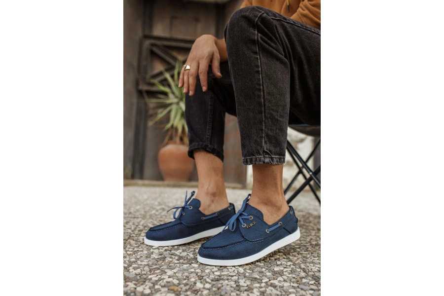 Shoecide Mevsimlik Keten Ayakkabı 008 Mavi