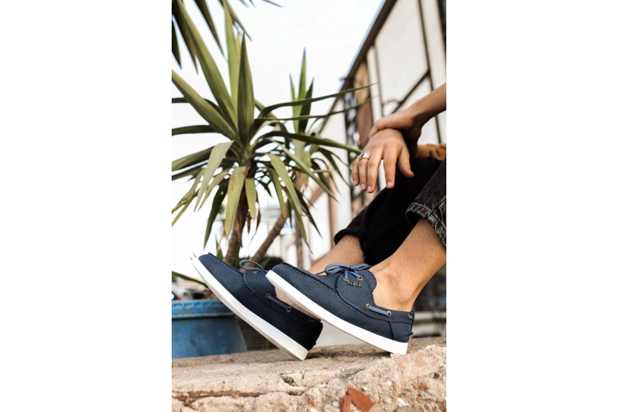 Shoecide Mevsimlik Keten Ayakkabı 008 Mavi