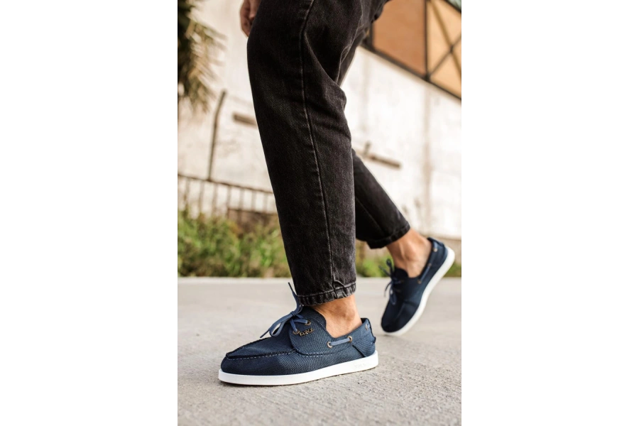 Shoecide Mevsimlik Keten Ayakkabı 008 Mavi