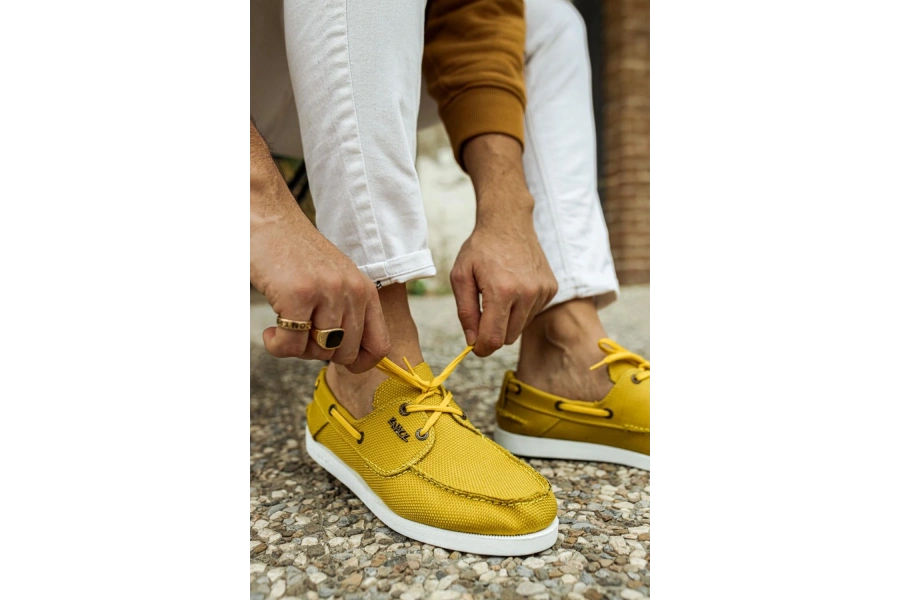 Shoecide Mevsimlik Keten Ayakkabı 008 Sarı