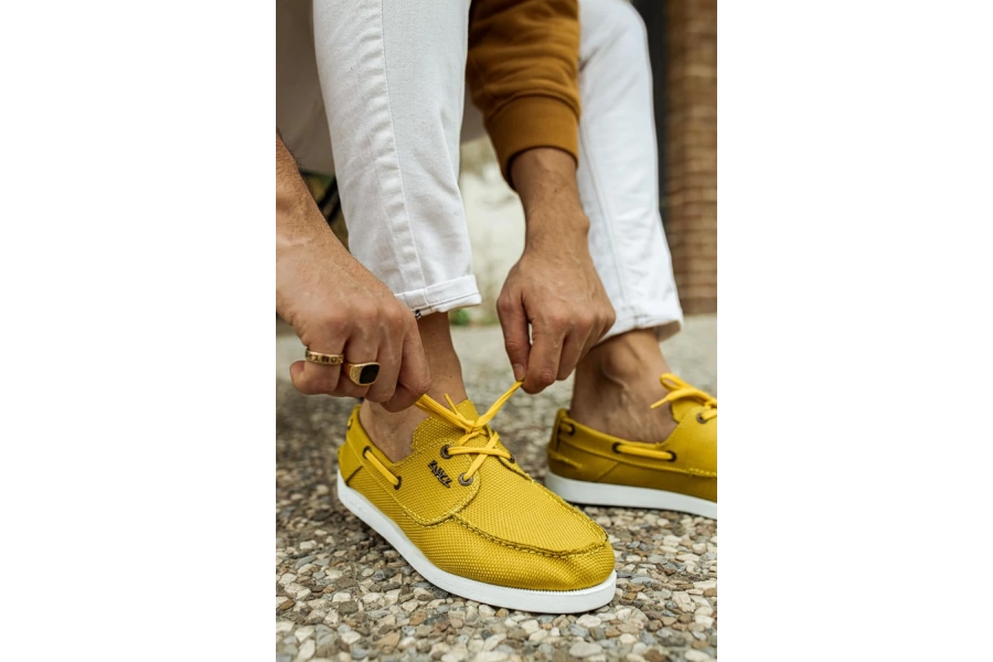 Shoecide Mevsimlik Keten Ayakkabı 008 Sarı