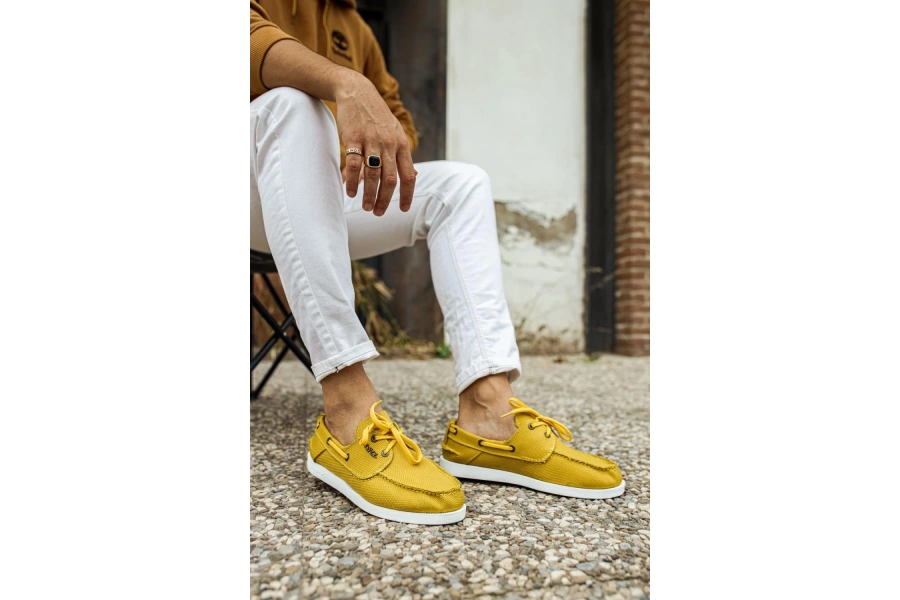 Shoecide Mevsimlik Keten Ayakkabı 008 Sarı