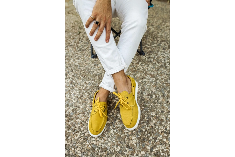 Shoecide Mevsimlik Keten Ayakkabı 008 Sarı