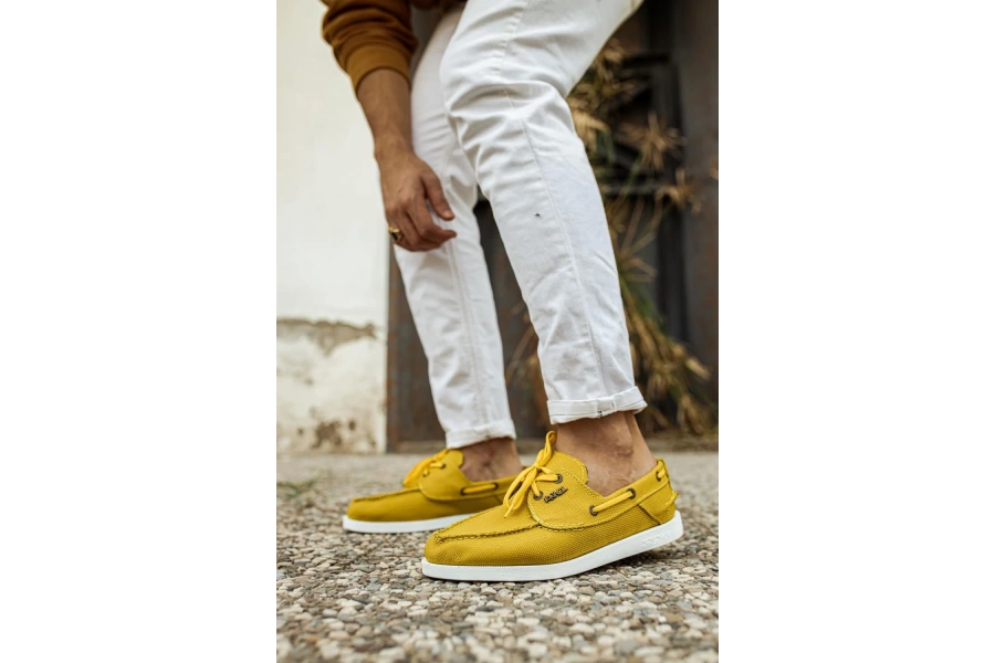 Shoecide Mevsimlik Keten Ayakkabı 008 Sarı