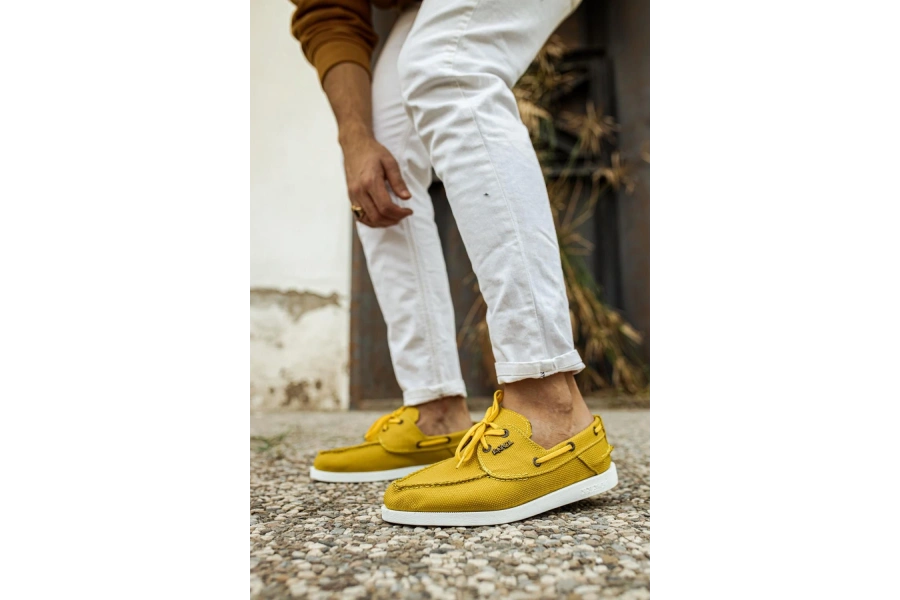Shoecide Mevsimlik Keten Ayakkabı 008 Sarı