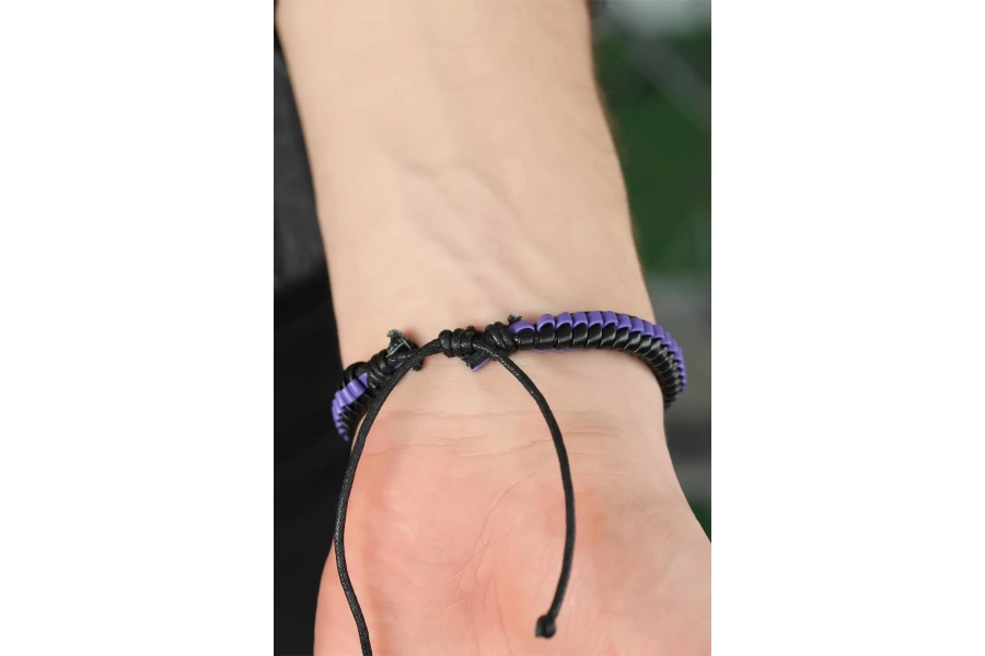 Shoecide Mor Deri Erkek Bileklik