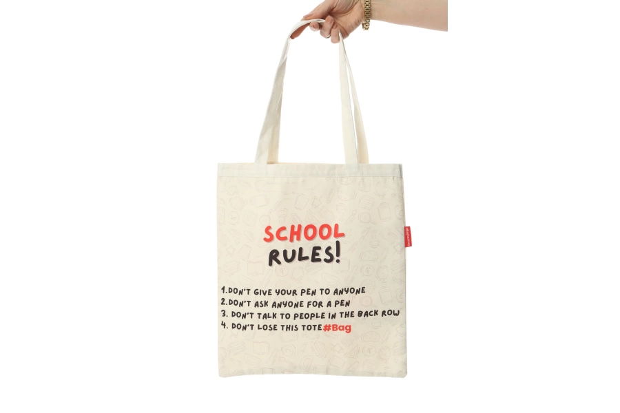 Shoecide Okul Kuralları Baskılı Bez Çanta