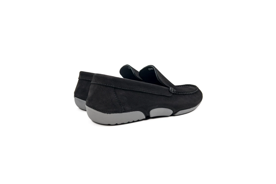 Shoecide Olympos Siyah Nubuk Hakiki Deri Erkek Loafer Ayakkabı