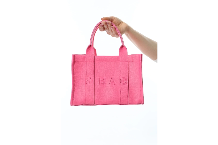 Shoecide Pembe Deri Mini Tote Çanta