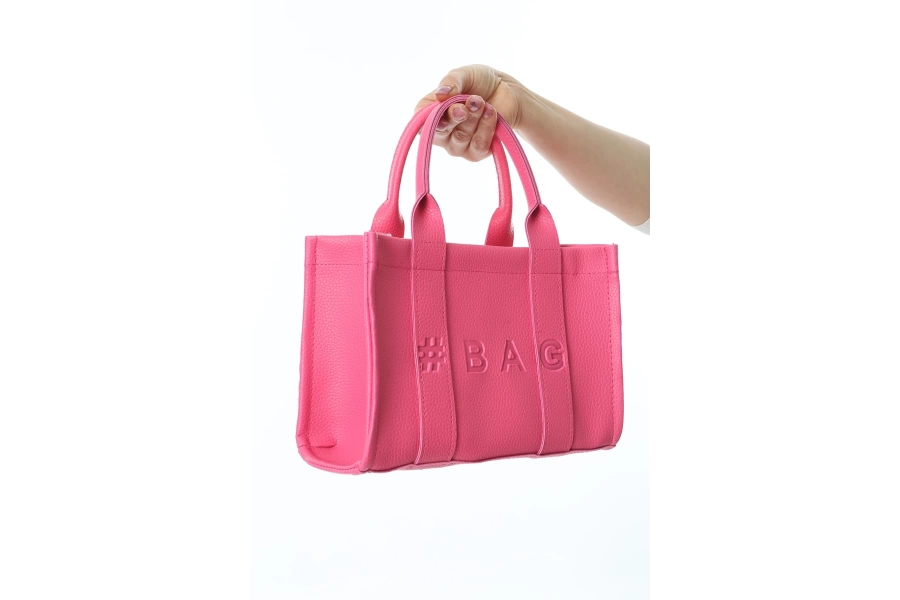 Shoecide Pembe Deri Mini Tote Çanta