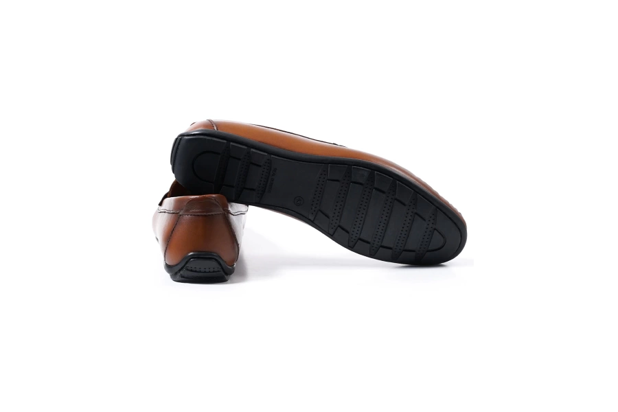 Shoecide Perge-bk Taba Hakiki Deri Erkek Loafer Ayakkabı