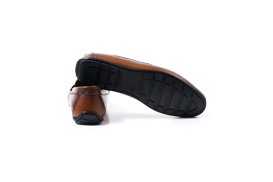 Shoecide Perge Taba Hakiki Deri Erkek Loafer Ayakkabı