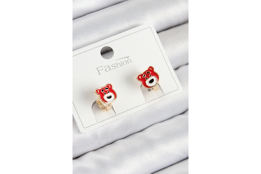 Shoecide Pirinç Ayıcık Model Gold Renk Çocuk Küpe