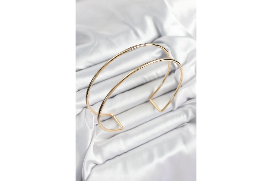 Shoecide Pirinç Çift Görünümlü Model Gold Renk Kadın Pazu Bileklik