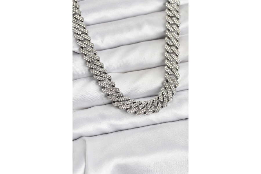 Shoecide Pirinç Cuba Chain Gurmet Model Kolye