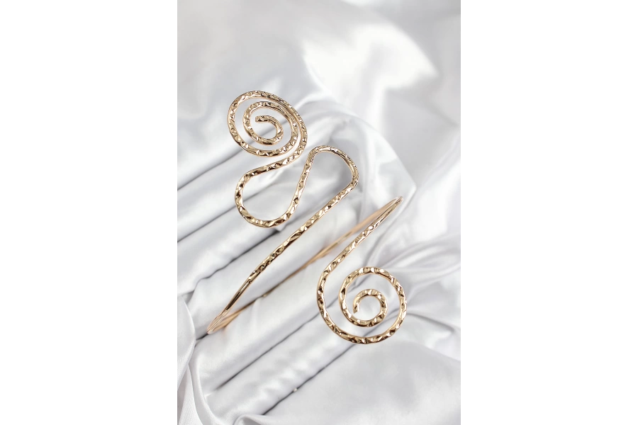 Shoecide Pirinç Etnik Model Gold Renk Pazu Bileklik