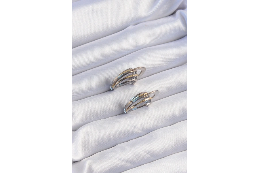 Shoecide Pirinç Gold Gümüş Renkli Düz Plaka Halka Küpe