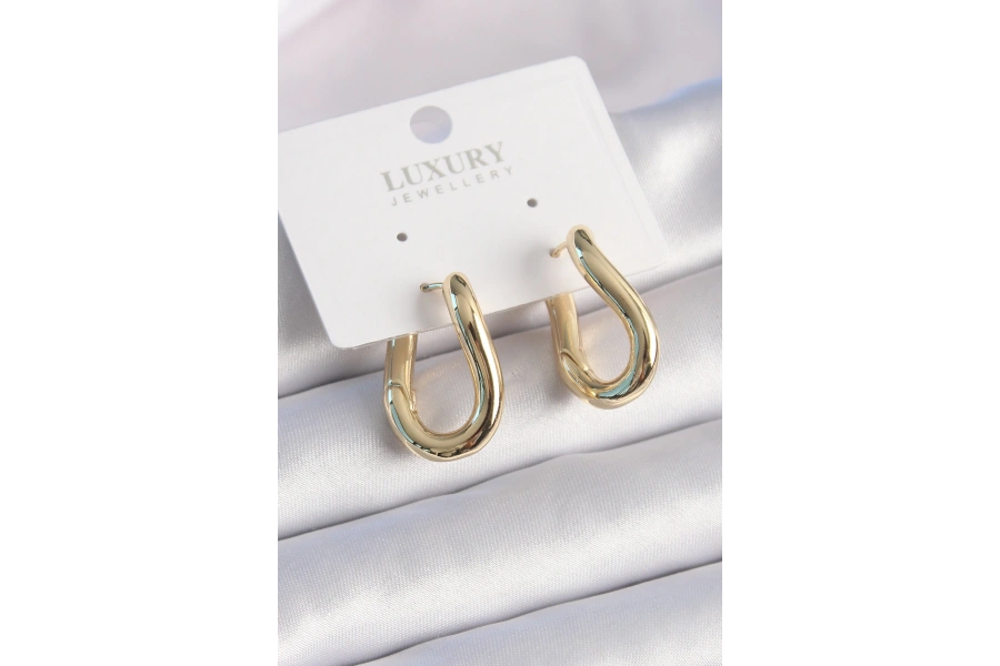 Shoecide Pirinç Gold Renk Halka Model Kadın Küpe