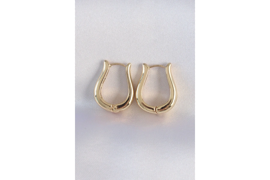Shoecide Pirinç Gold Renk İçi Boş Gül Küpe