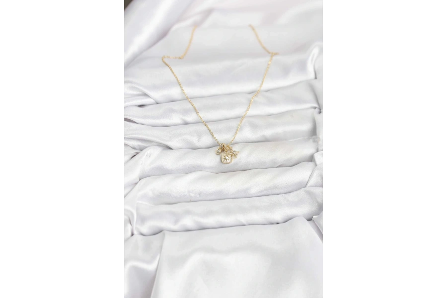 Shoecide Pirinç Gold Renk Minimal Charmlı Kadın Kolye