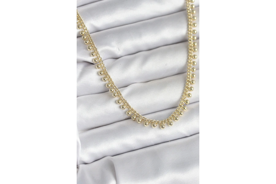 Shoecide Pirinç Gold Renk Sıralı Topçuk Model Kadın Kolye