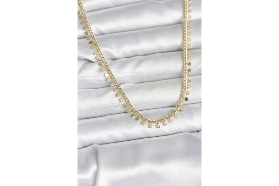 Shoecide Pirinç Gold Renk Sıralı Yıldız Kadın Kolye
