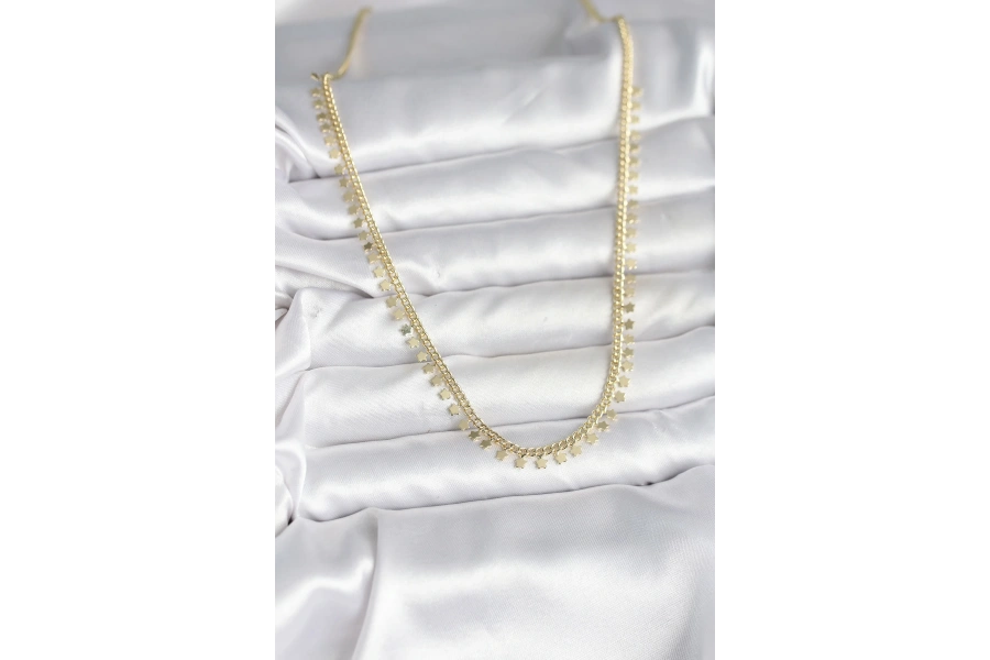 Shoecide Pirinç Gold Renk Sıralı Yıldız Kadın Kolye