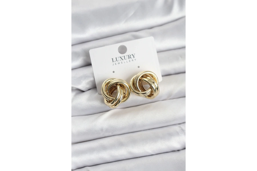 Shoecide Pirinç Gold Renk Vintage Sarmal Model Kadın Küpe