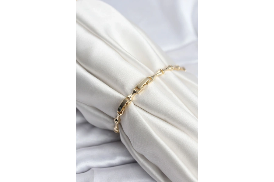 Shoecide Pirinç Gold Renk Vıp Seri İnce Kemik Model Zirkon Taşlı Kadın Bileklik