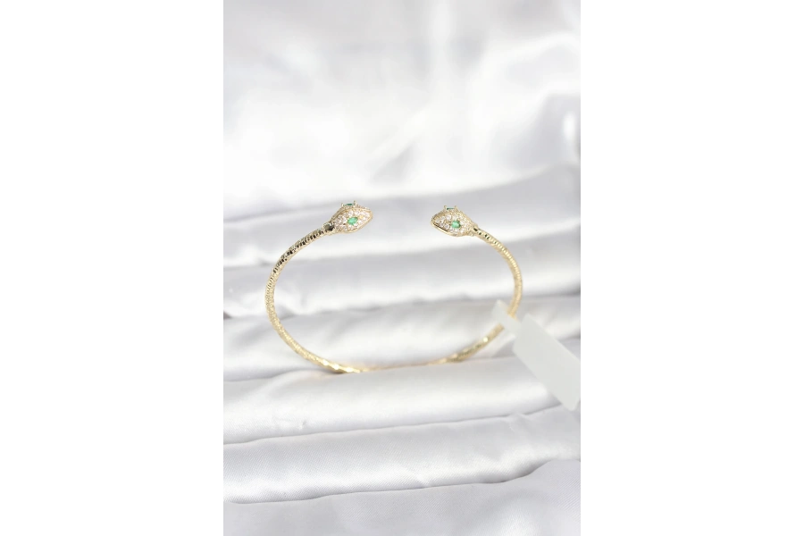 Shoecide Pirinç Gold Renk Yılan Model Bileklik