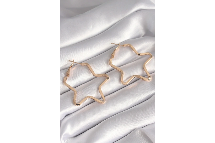 Shoecide Pirinç Gold Renk Yıldız Model Kadın Küpe