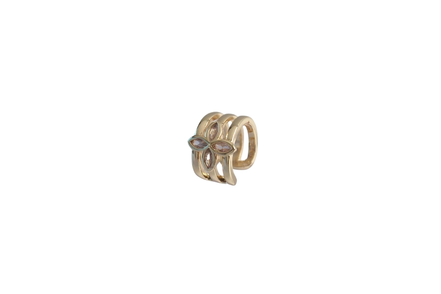 Shoecide Pirinç Gold Renk Yonca Earcuff Küpe