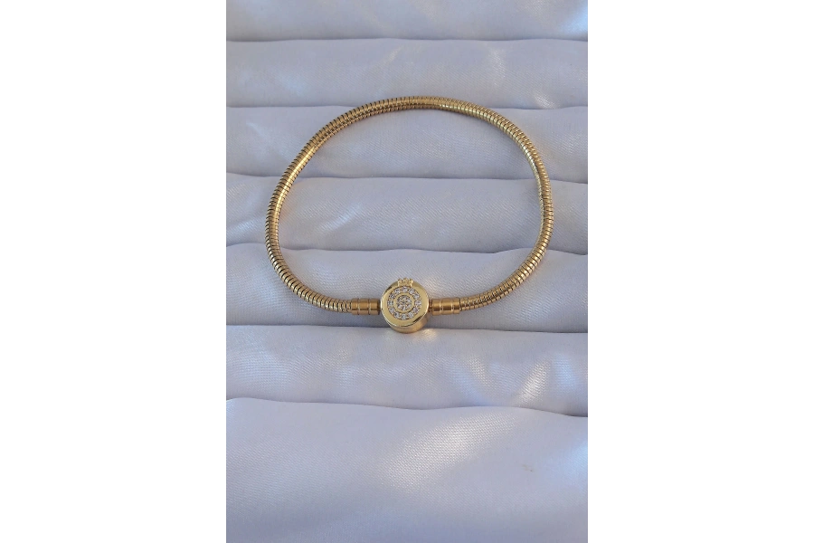 Shoecide Pirinç Gold Renk Zirkon Taşlı Charm Bileklik